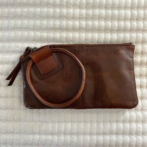 Brown Leather Wristlet